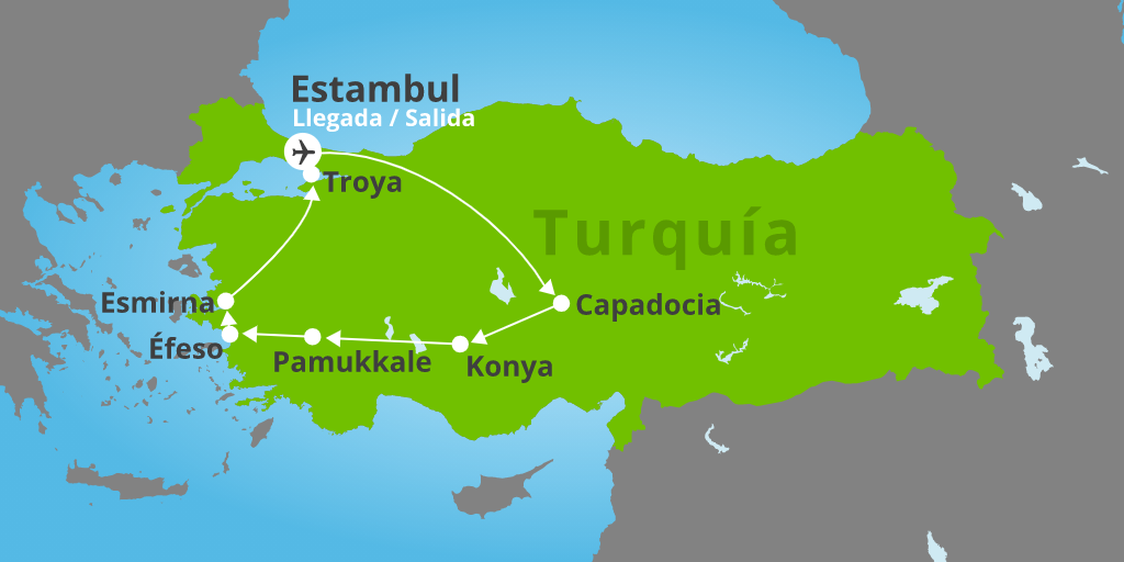 Estambul, la Capadocia, Pamukkale, Éfeso, Esmirna, Troya.. con este viaje podrás conocer lo mejor de Turquía durante 9 días. 7